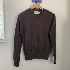 Pact Small Crew Neck Knit Sweater Organic Cotton Taupe